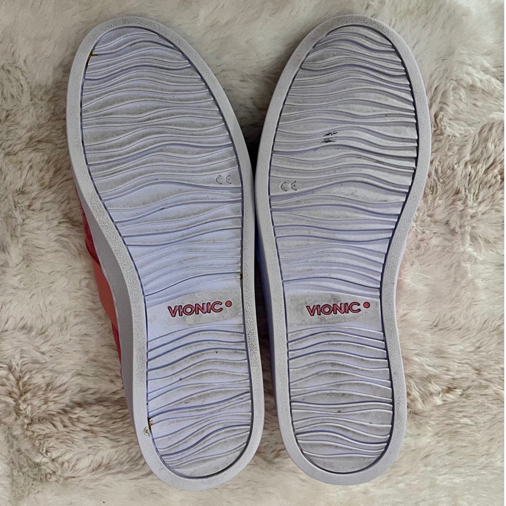 Vionic Beach Kani Coral Pink Suede Laser Cut Slip On Comfort Sneakers Womens 8 - Picture 5 of 8